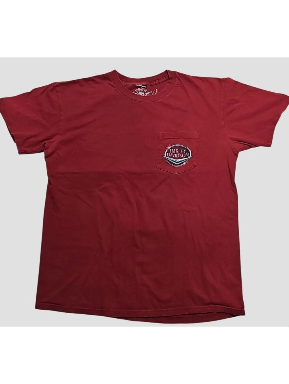 Harley-Davidson Brandon Florida Graphic Red Pocket T-Shirt - Tag Is Cut Off
